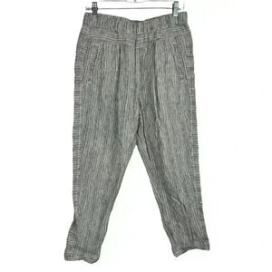 Anthropologie By Anthropologie 100% Linen Striped Pants Size Small‎ Brown White